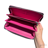 Louis Vuitton Epi Zippy Long Wallet Black Hot Pink