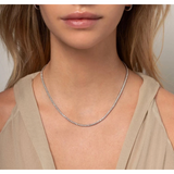 Tennis Necklace 14KT White Gold Lab Grown Diamond – 13.72 Carat Total, 16-Inch Length