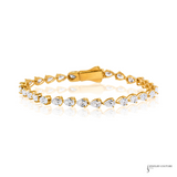 Lab Grown Diamond Bracelet 14K Yellow Gold Pear Shape Diamonds Tennis Style