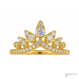 Curved-14K Yellow Gold Round Pear Shaped Diamond Anniversary Band In-store
