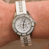 Dior - 33mm White Sapphire Stainless Steel Quartz Movement Watch Authentic
