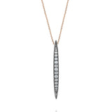 Surfboard Pendant in Silver with Black Rhodium and Rose Gold