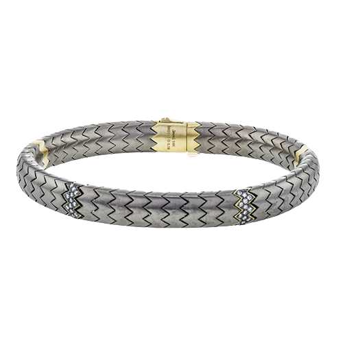 Men's Titanium Bracelet In 14k Gold With Diamonds – Jewelry Couture