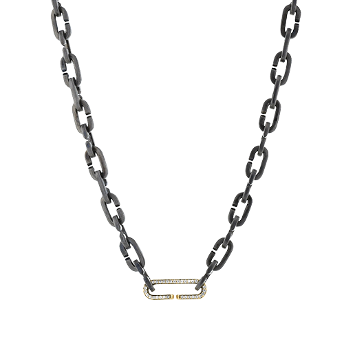 Men's Titanium Necklace In 18k Gold With Diamonds – Jewelry Couture