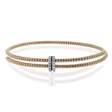 Beaded Bangle in 18k Gold With Diamonds