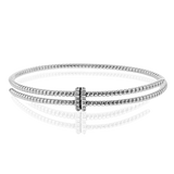 Beaded Bangle in 18k Gold With Diamonds