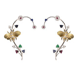 Bee Cuff Earrings in 18k Gold with Diamonds