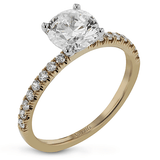 Round-Cut Engagement Ring In 18k Gold With Diamonds