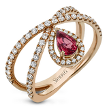 LR2264-R WHITE 18K SEMI ROSE