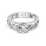 Round-Cut Engagement Ring In 18k Gold With Diamonds