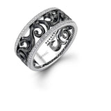 Men's Wedding Band In 14k Or 18k Gold with Diamonds