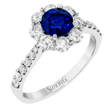 Tempera Color Gemstone Fashion Ring In 18k Gold With Diamonds