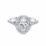 Oval-Cut Double-Halo Engagement Ring In 18k Gold With Diamonds