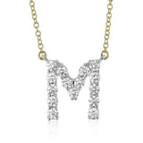Personalized Initial Pendant Necklace in 18k Gold with Diamonds