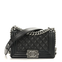 Chanel Black Quilted Caviar Leather Small Boy Flap Bag Pre-Owned