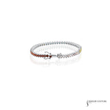 Spinderella - 18KT White Gold Multi-Color Diamond Tennis Bracelet