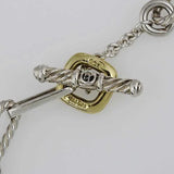 David Yurman Sterling Silver and 18K Yellow Gold Figaro Chain Necklace 32 Inch | Pre-Owned