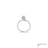 Jessamine - 14KT White Gold Yellow Oval Diamond Stackable Halo Ring