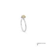 Jessamine - 14KT White Gold Yellow Oval Diamond Stackable Halo Ring