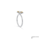 Digitalis - 14KT White Gold Marquise Diamond Stackable Halo Ring