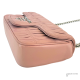 Prada Nappa Gaufre Leather Crossbody Chain Flap Shoulder Bag Pink Cipria Pre-Owned