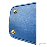 Pre-Owned Prada Promenade Saffiano Shoulder Bag Leather Blue Women's PRADA 2way Galleria
