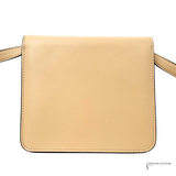 FENDI Swarovski Crystal FAB SHOULDER Beige Neutral Flat baguette leather crossbody bag Pre-Owned