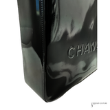 Chanel Patent Leather Logo Shopping Tote Handbag Square Shoulder Bag Pre Owned Vintage