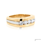 14K Two-Tone Gold Men’s Diamond Band Ring | Lab-Grown Diamonds Statement Ring