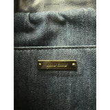 Authentic Miu Miu Denim Floral Bucket Shoulder Bag with Leather Trim – Designer Crossbody Handbag