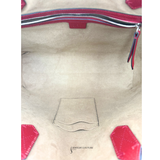 GUCCI GG Supreme Monogram Tian Medium Shopping Tote Beige Multicolor Red Pre-Owned Authentic