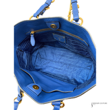 Prada Vitello Daino leather tote bag in blue