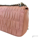 Prada Nappa Gaufre Leather Crossbody Chain Flap Shoulder Bag Pink Cipria Pre-Owned
