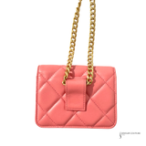 Chanel 2021 Lambskin Enamel CC Belt Bag Pink pre-Loved Authentic