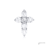 14K White Gold Lab-Grown Diamond Cross Pendant Cluster Cross Necklace | Fine Jewelry Gift