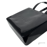 Chanel Patent Leather Logo Shopping Tote Handbag Square Shoulder Bag Pre Owned Vintage