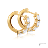 14K Yellow Gold Lab-Grown Diamond Hoop Earrings | 15mm Luxury Diamond Hoops