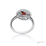 14K White Gold Garnet & Diamond Ring | Garnet | Fine Custom Jewelry