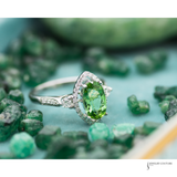 14KT White Gold Green Tourmaline Diamond Ring | In-Store