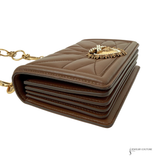 Dolce & Gabbana medium Devotion quilted shoulder bag Napa Leather Brown Pre-owned