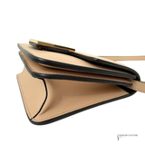 FENDI Swarovski Crystal FAB SHOULDER Beige Neutral Flat baguette leather crossbody bag Pre-Owned