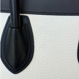 CELINE Mini Luggage Tote Bag Black & White Bicolor Calfskin Leather Pre-Owned