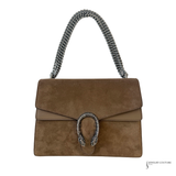 GUCCI Dionysus Medium Brown shoulder bag Suede and Leather Taupe Pre-Owned