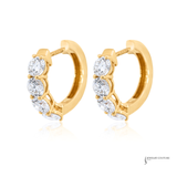 14K Yellow Gold Lab-Grown Diamond Hoop Earrings | 15mm Luxury Diamond Hoops