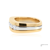 14K Two-Tone Gold Men’s Diamond Band Ring | Lab-Grown Diamonds Statement Ring
