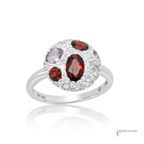 14K White Gold Garnet & Diamond Ring | Garnet | Fine Custom Jewelry