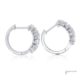 14K White Gold Lab-Grown Diamond Hoop Earrings  | Luxury Hoops F-G/VS