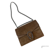 GUCCI Dionysus Medium Brown shoulder bag Suede and Leather Taupe Pre-Owned