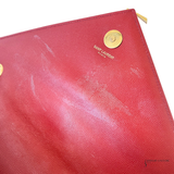 Saint Laurent Classic Monogram Envelope Satchel Matelasse Chevron Leather Large Handbag Pre-Owned
