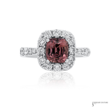 14K White Gold Pink Sapphire & Diamond Ring